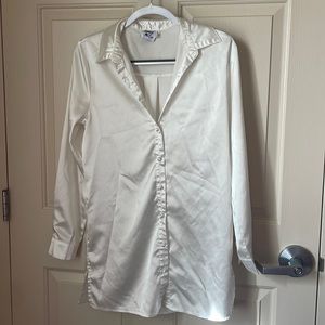 PRINCESS POLLY white satin blouse